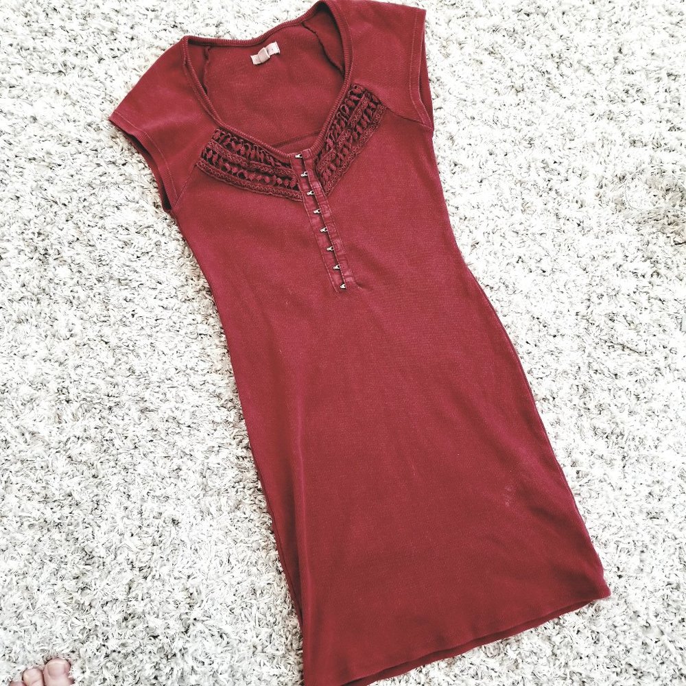 Red Mini T Shirt Dress XS